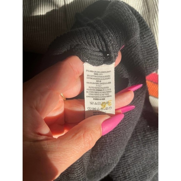 Free People colorblock sweater dress with bright orange red and pink ombre sz XS - Picture 10 of 10